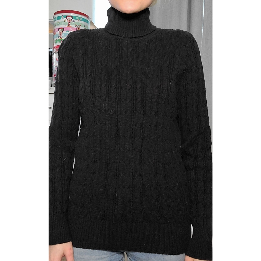 Black turtleneck sweater